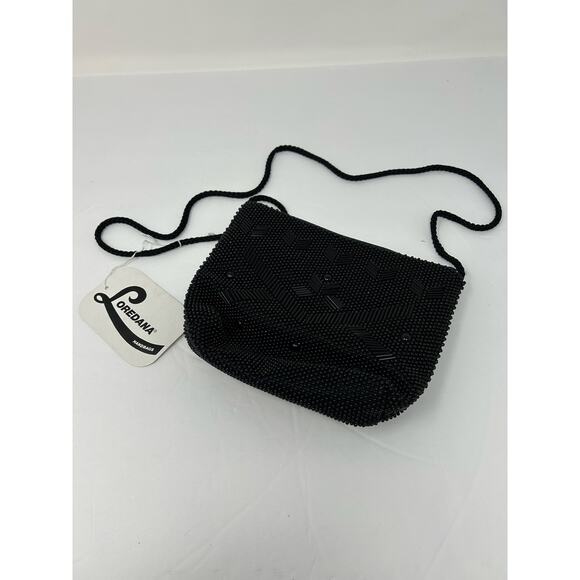 NEW Loredana Evening Bag Cross Body Black Beaded Prom Event Cocktail Party Glam - Picture 1 of 9